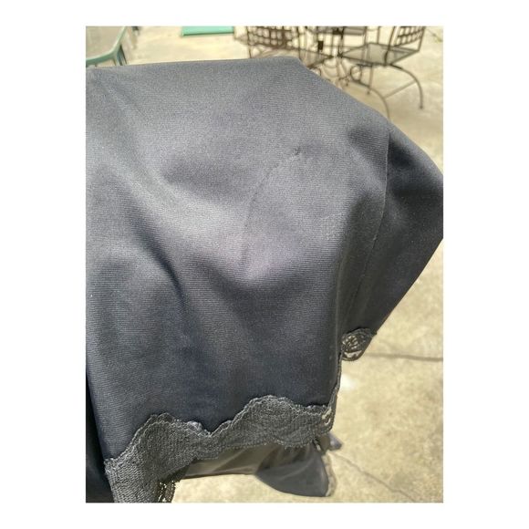 Vintage Undergarment Black Slip Dress Midi Lace Trim - Picture 8 of 8